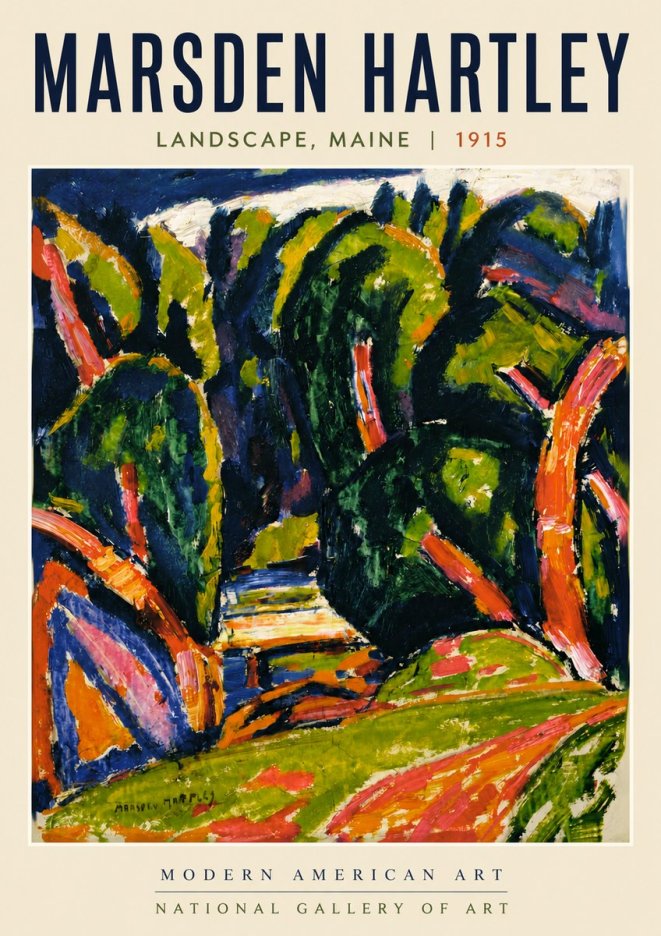 Marsden Hartley Landscape, Maine No4 - Plakát