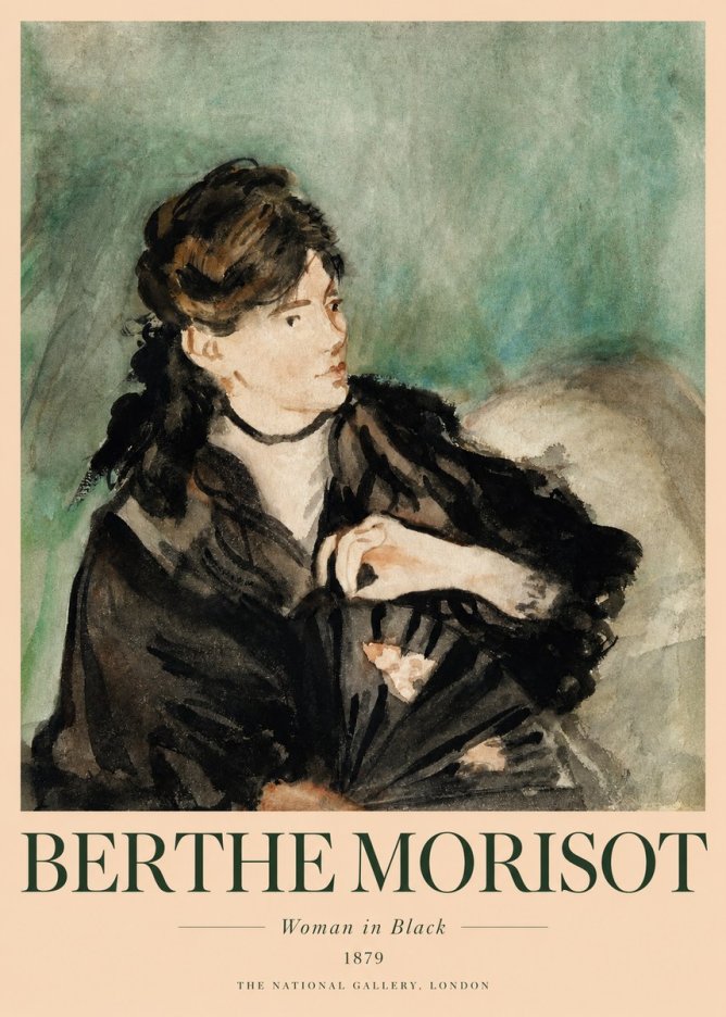 Berthe Morisot Woman in Black No1 - Plakát