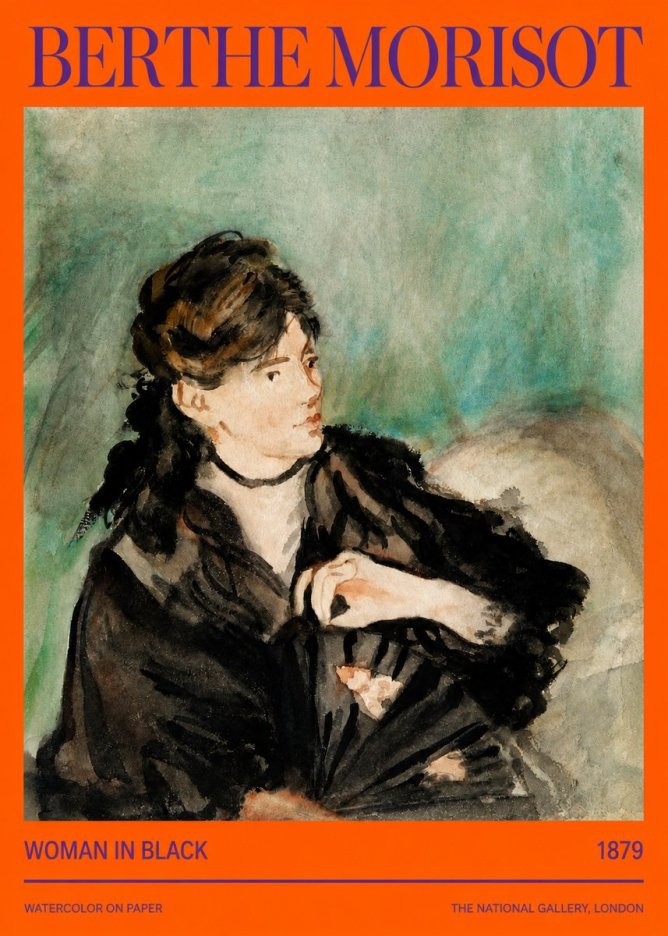 Berthe Morisot Woman in Black No2 - Plakát