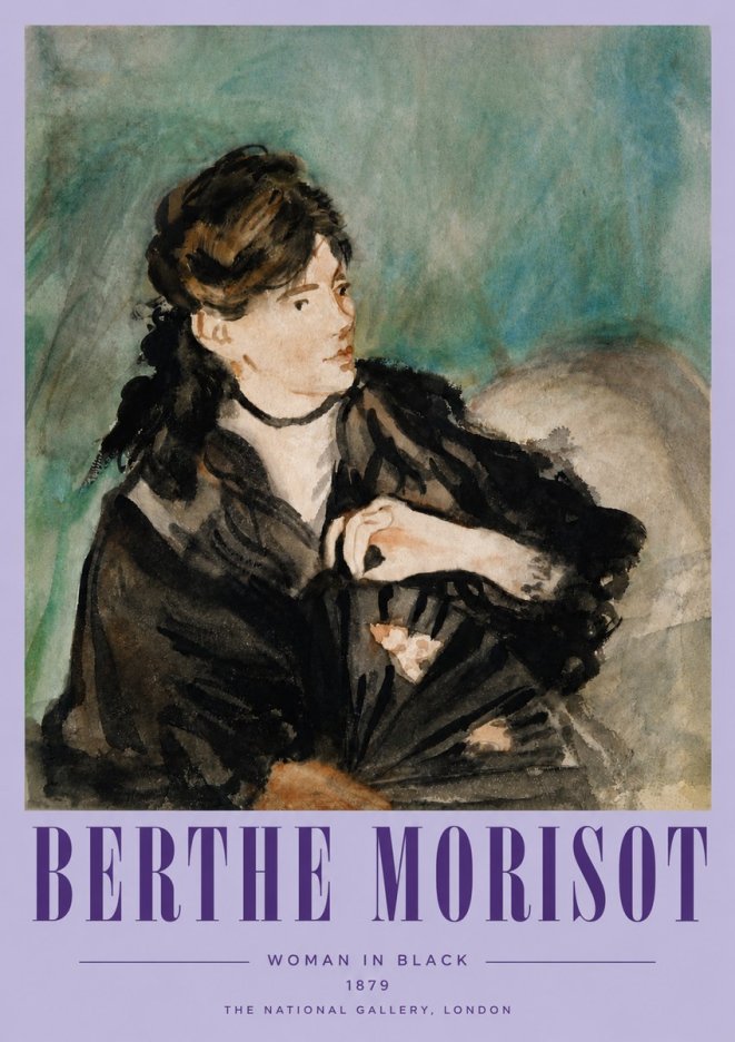 Berthe Morisot Woman in Black No4 - Plakát
