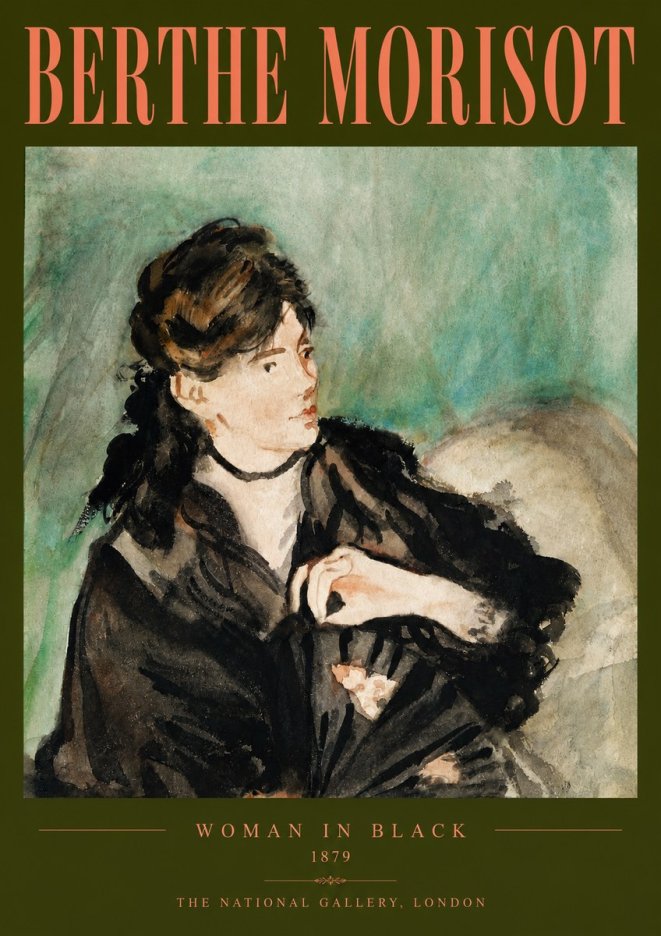 Berthe Morisot Woman in Black No5 - Plakát