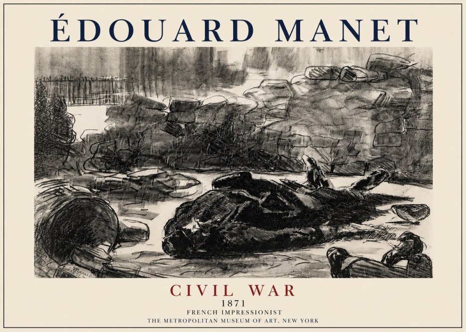 Édouard Manet Civil War No3 - Plakát