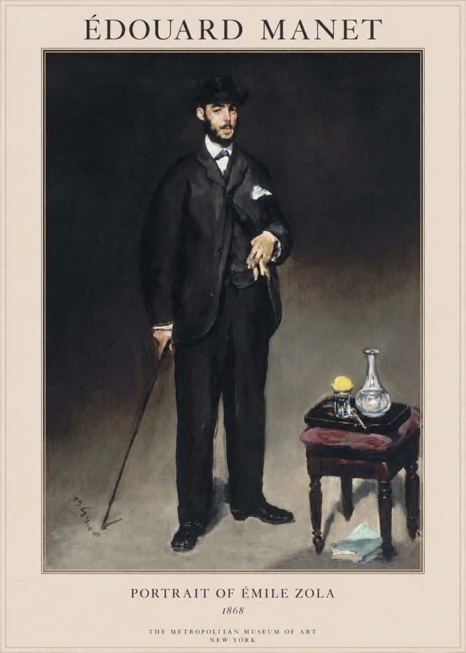 Édouard Manet Portrait of Émile Zola No1 - Plakát