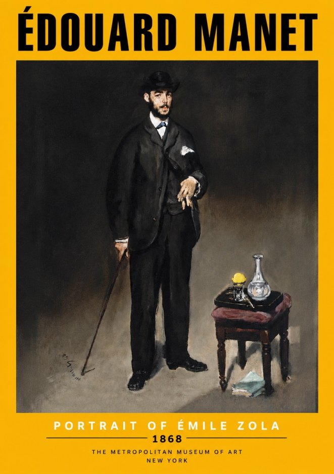 Édouard Manet Portrait of Émile Zola No6 - Plakát
