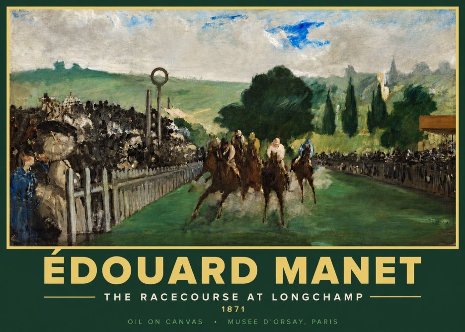 Édouard Manet The Racecourse at Longchamp No5 - Plakát