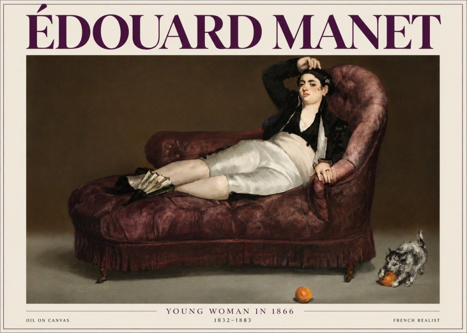 Édouard Manet Young Woman in 1866 No4 - Plakát