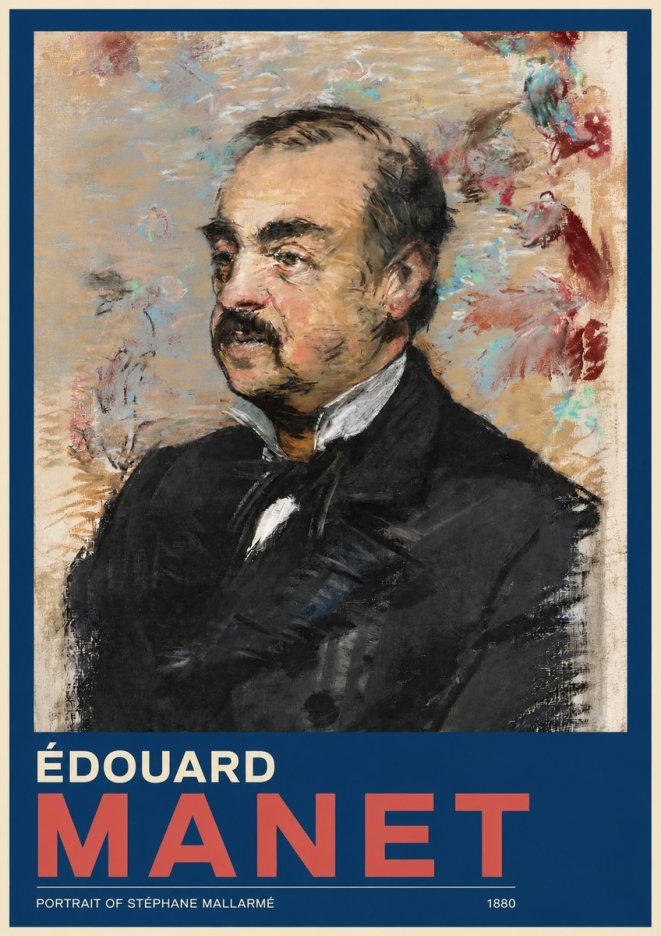 Édouard Manet Portrait of Stéphane Mallarmé I No2 - Plakát