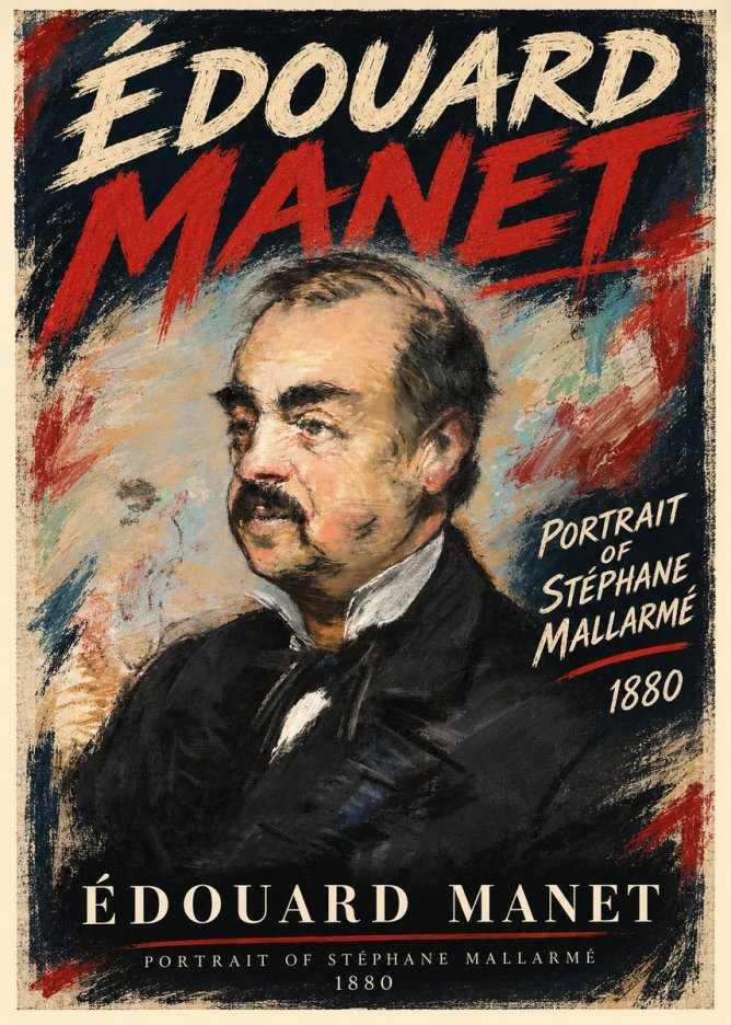 Édouard Manet Portrait of Stéphane Mallarmé I No3 - Plakát