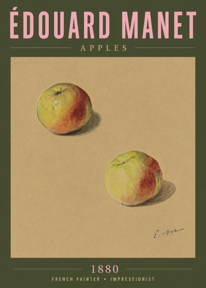 Édouard Manet Apples No5 - Plakát