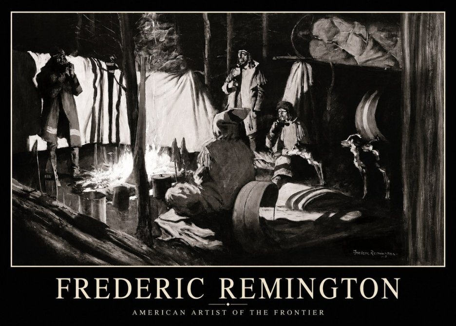 Frederic Remington A Trapper's Camp No1 - Plakát