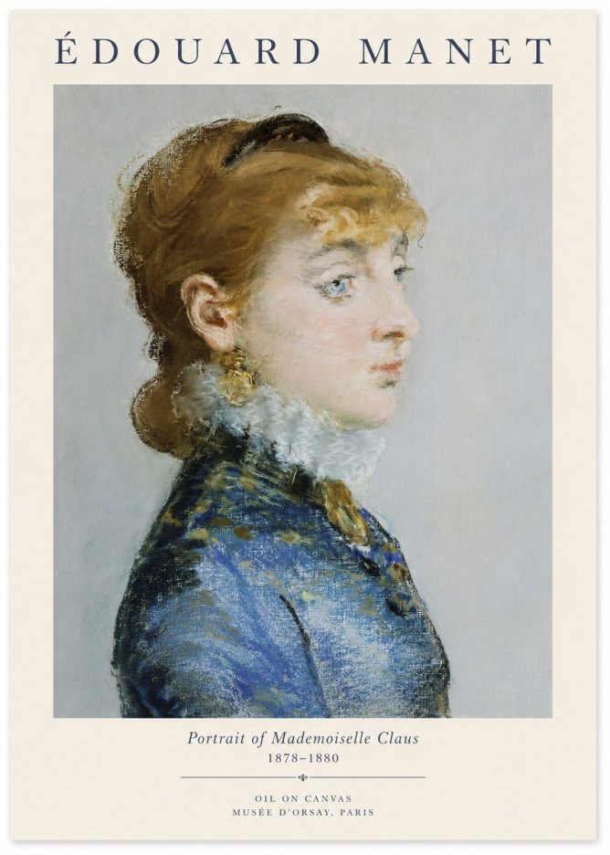 Édouard Manet Portrait of Mademoiselle Claus No1 - Plakát