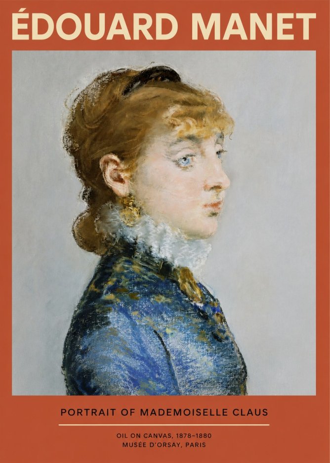 Édouard Manet Portrait of Mademoiselle Claus No2 - Plakát