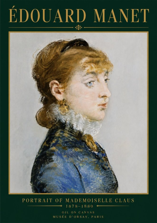 Édouard Manet Portrait of Mademoiselle Claus No5 - Plakát