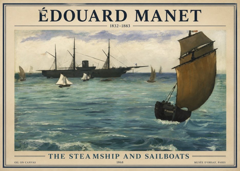 Édouard Manet At Sea No2 - Plakát