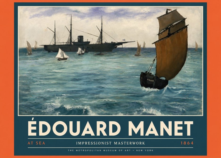 Édouard Manet At Sea No4 - Plakát