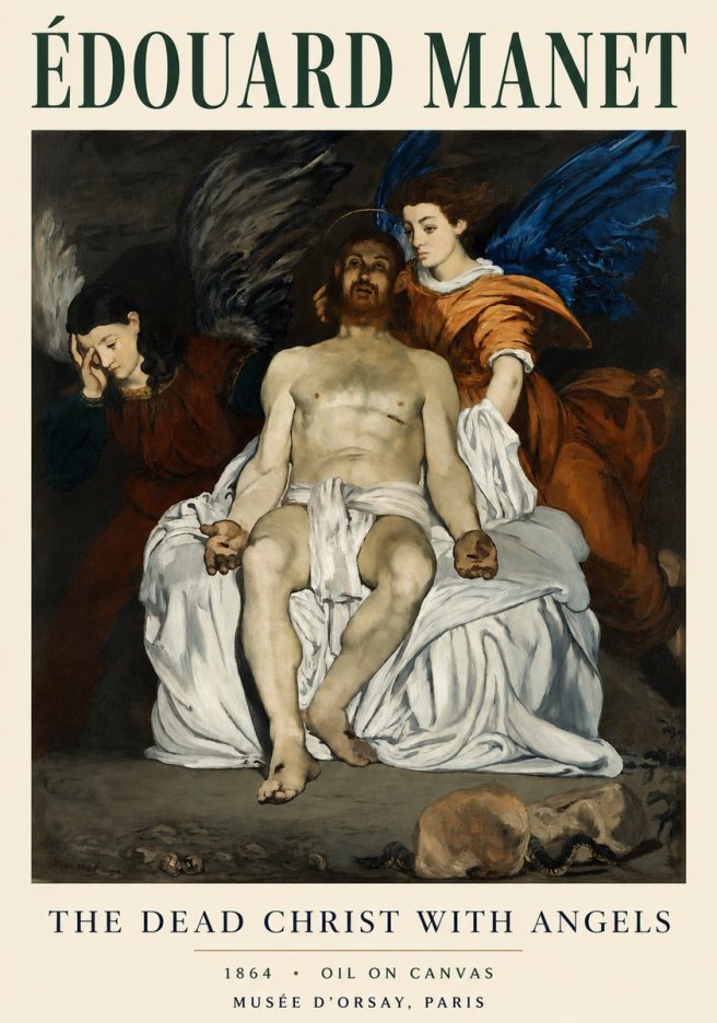Édouard Manet The Dead Christ with Angels No3 - Plakát