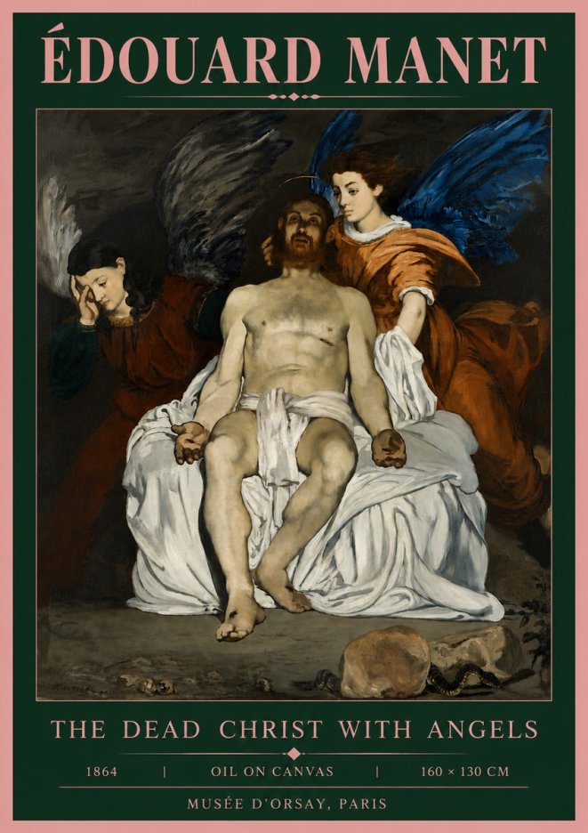 Édouard Manet The Dead Christ with Angels No5 - Plakát