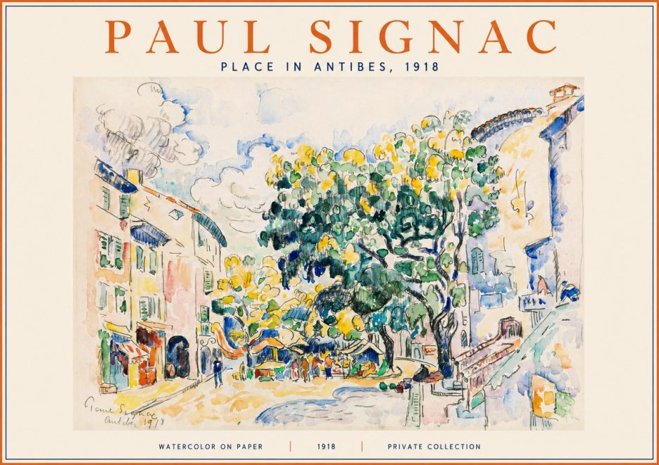 Signac Place in Antibes, 1918 No2 - Plakát