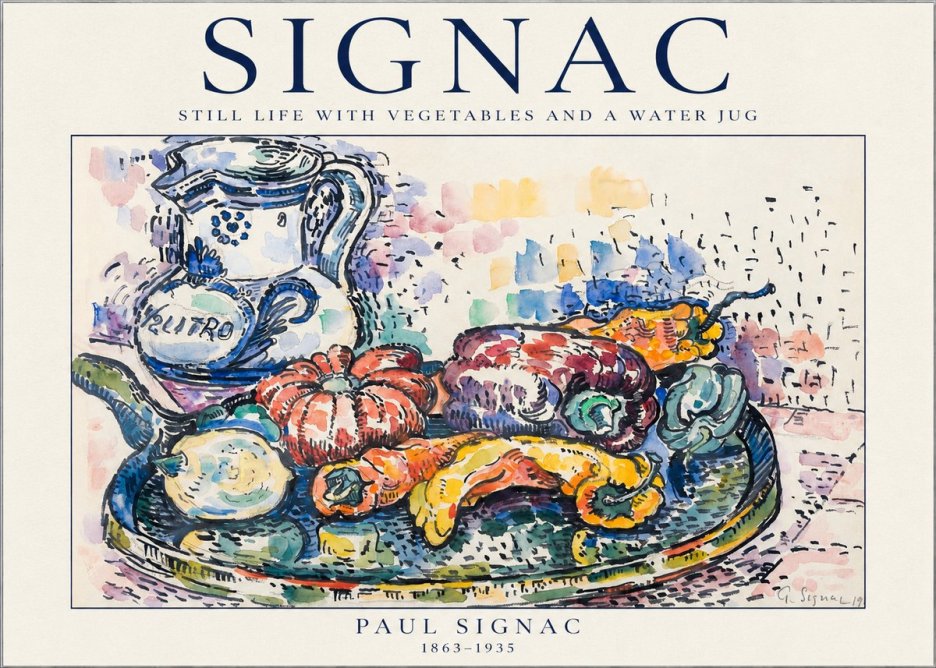 Signac Still Life with Vegetables and a Water Jug No1 - Plakát