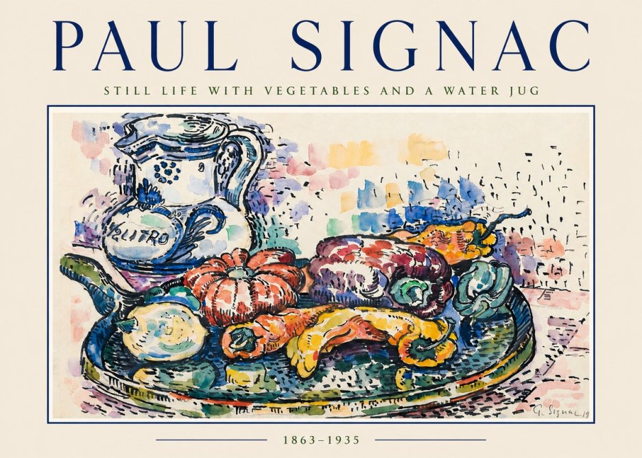 Signac Still Life with Vegetables and a Water Jug No3 - Plakát