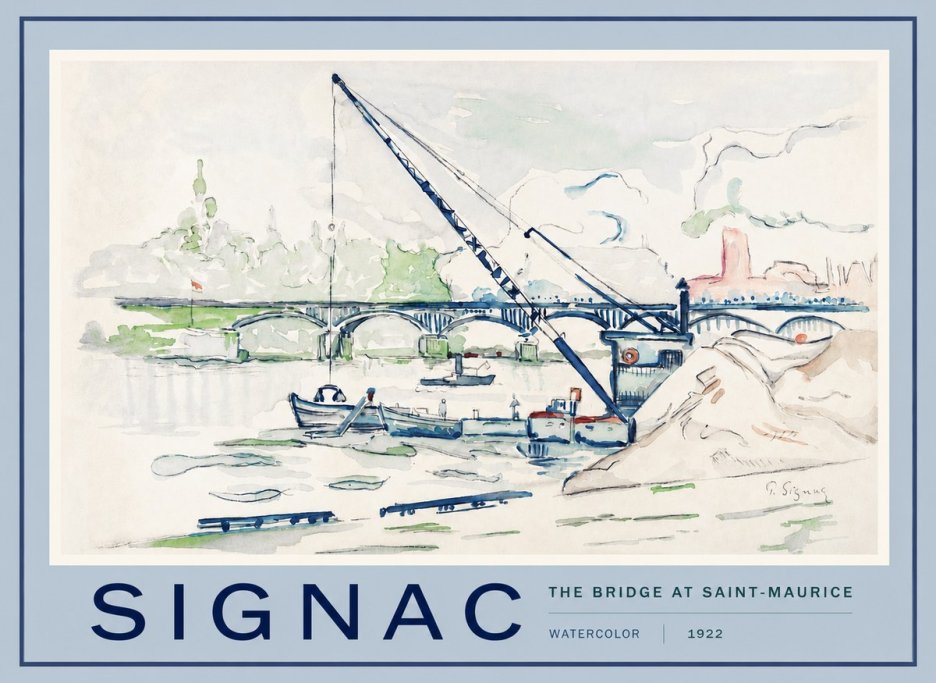 Signac The Bridge at Saint-maurice No2 - Plakát