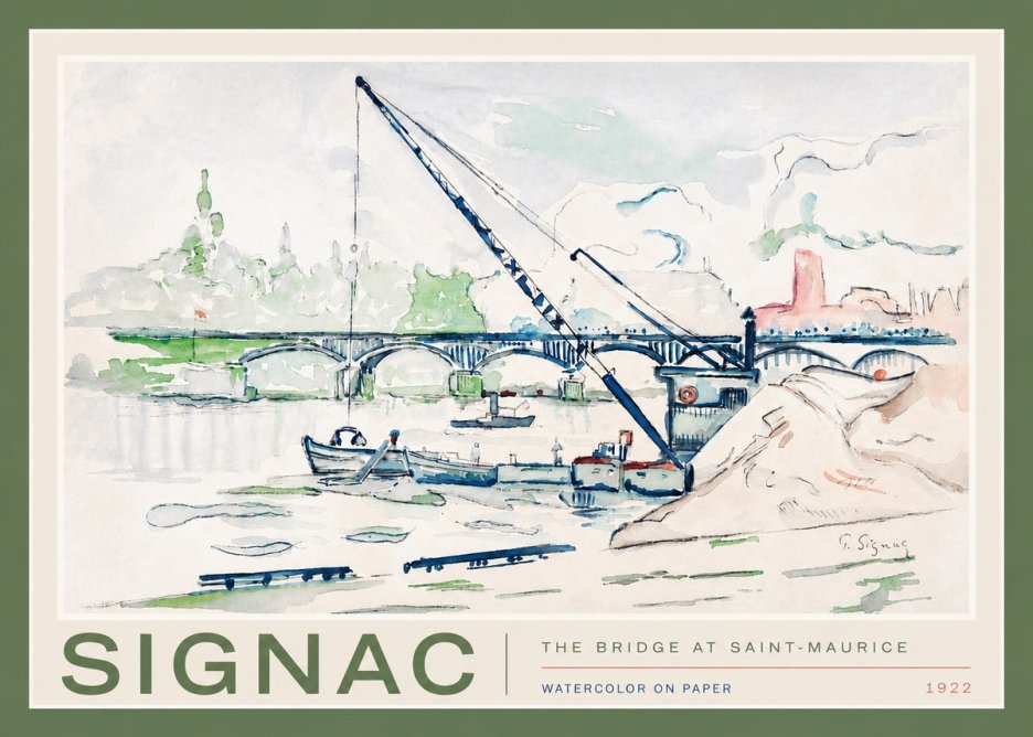 Signac The Bridge at Saint-maurice No4 - Plakát