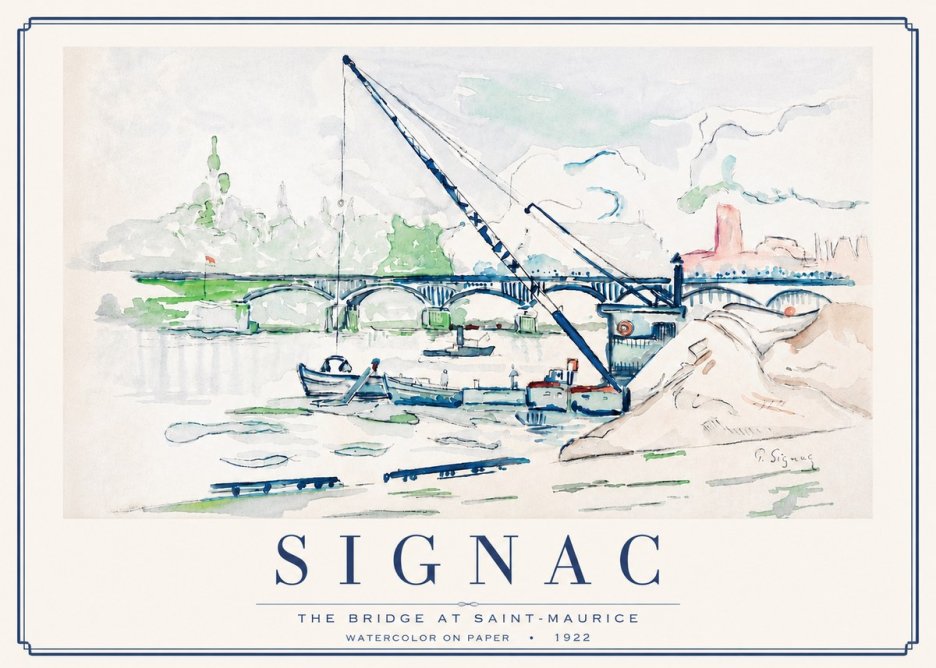 Signac The Bridge at Saint-maurice No5 - Plakát
