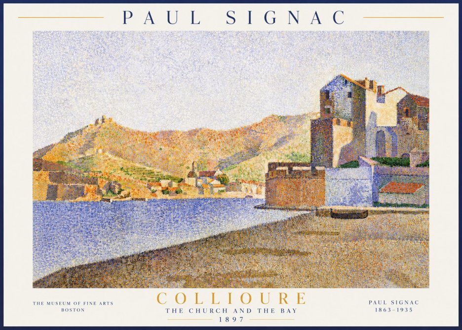 Signac Collioure - the Church and the Bay No3 - Plakát