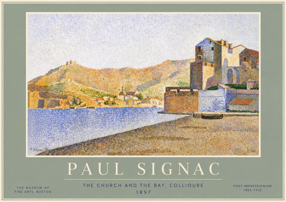 Signac Collioure - the Church and the Bay No6 - Plakát