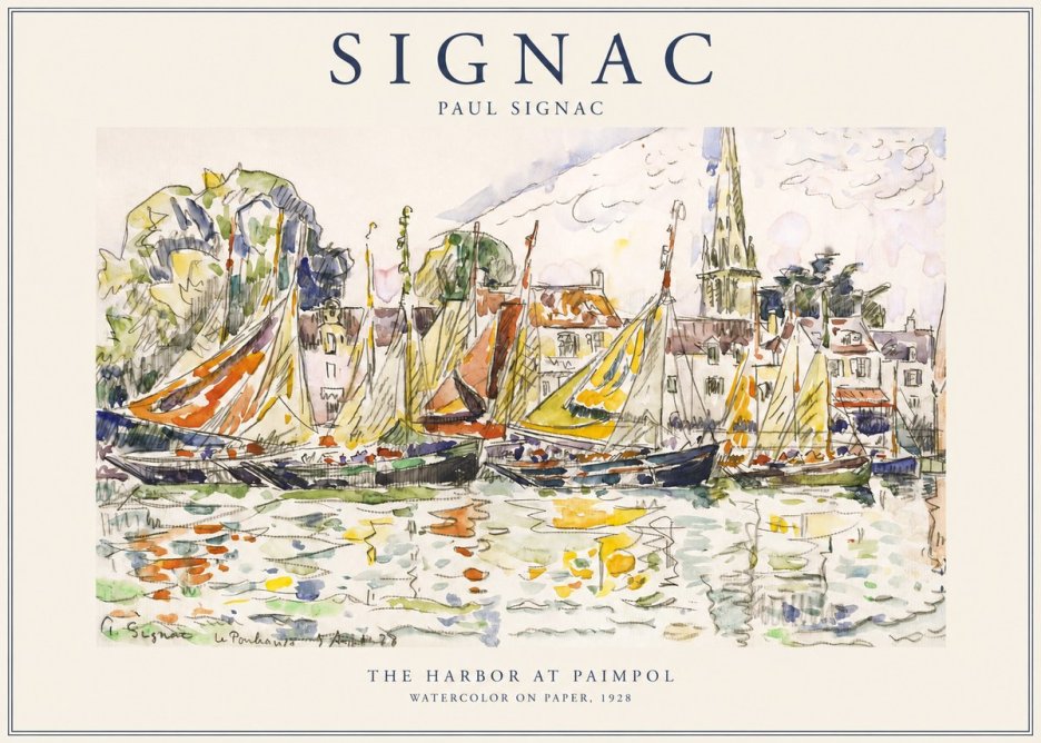 Signac The Harbor at Paimpol No1 - Plakát