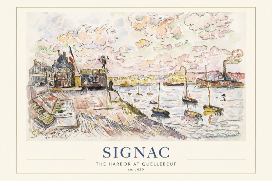 Signac The Harbor at Quellebeuf No1 - Plakát
