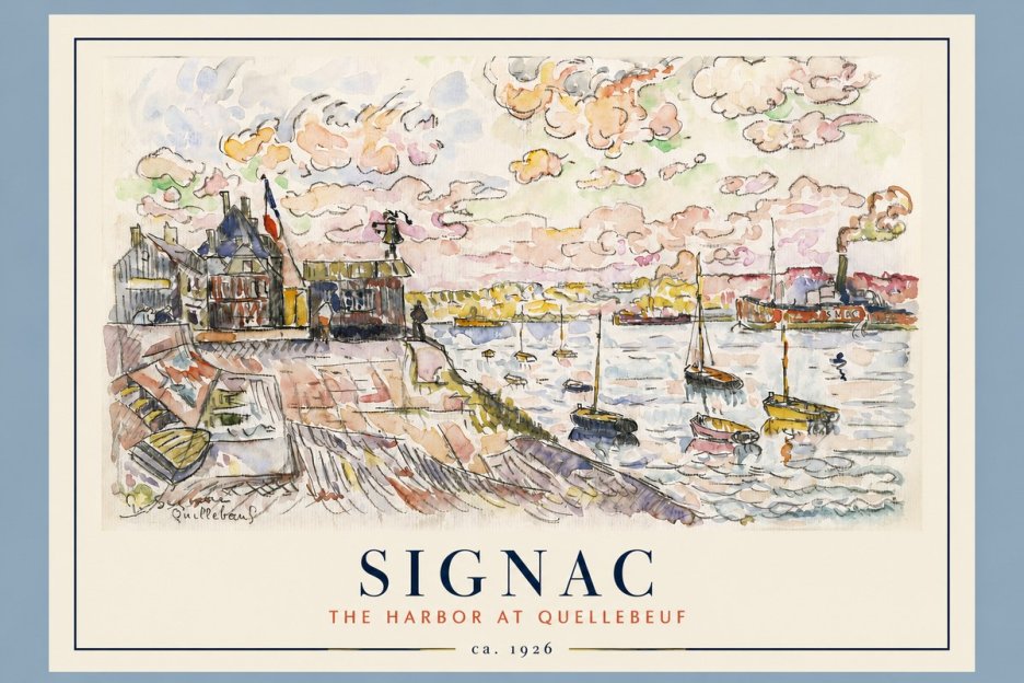Signac The Harbor at Quellebeuf No2 - Plakát
