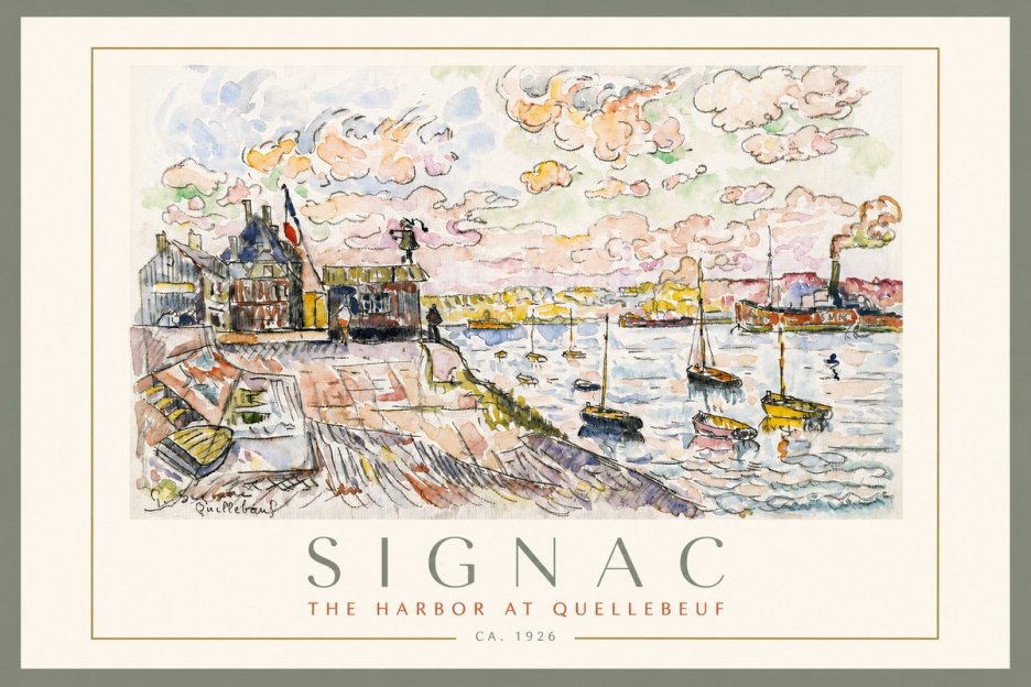 Signac The Harbor at Quellebeuf No3 - Plakát