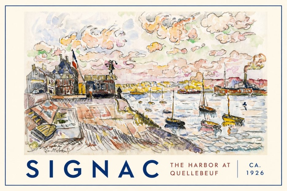 Signac The Harbor at Quellebeuf No4 - Plakát