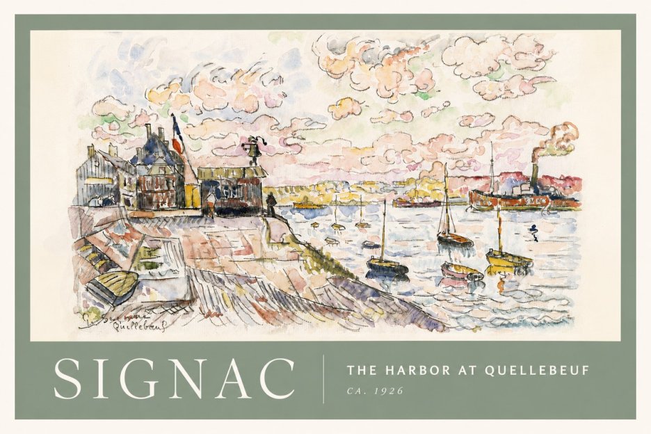Signac The Harbor at Quellebeuf No5 - Plakát