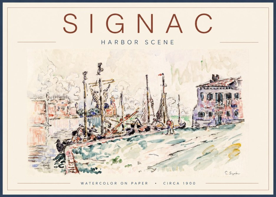 Signac Harbor Scene No3 - Plakát
