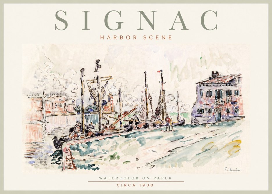 Signac Harbor Scene No6 - Plakát