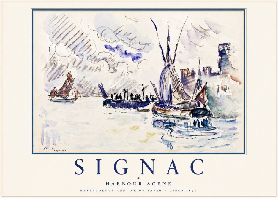 Signac Harbour Scene No3 - Plakát