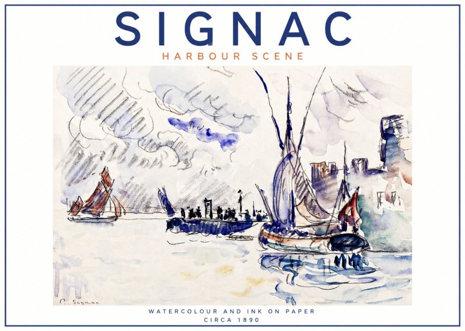 Signac Harbour Scene No4 - Plakát
