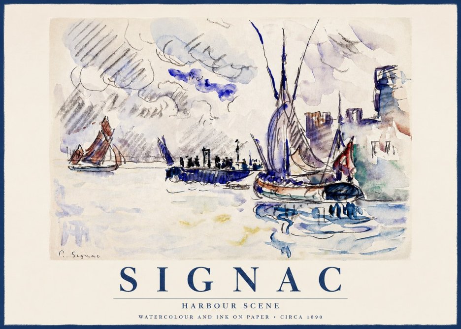 Signac Harbour Scene No6 - Plakát