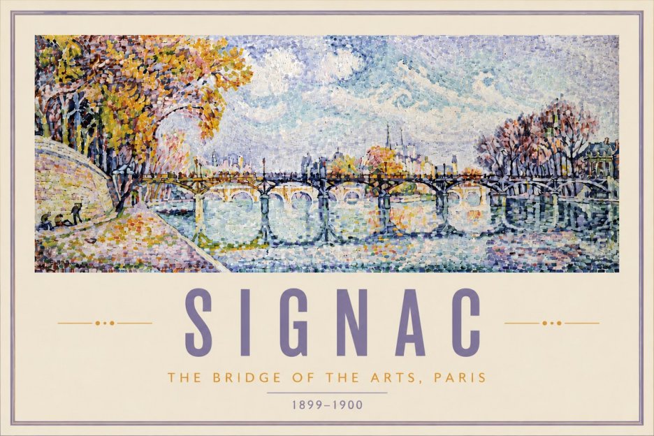 Signac The Bridge of the Arts, Paris No6 - Plakát