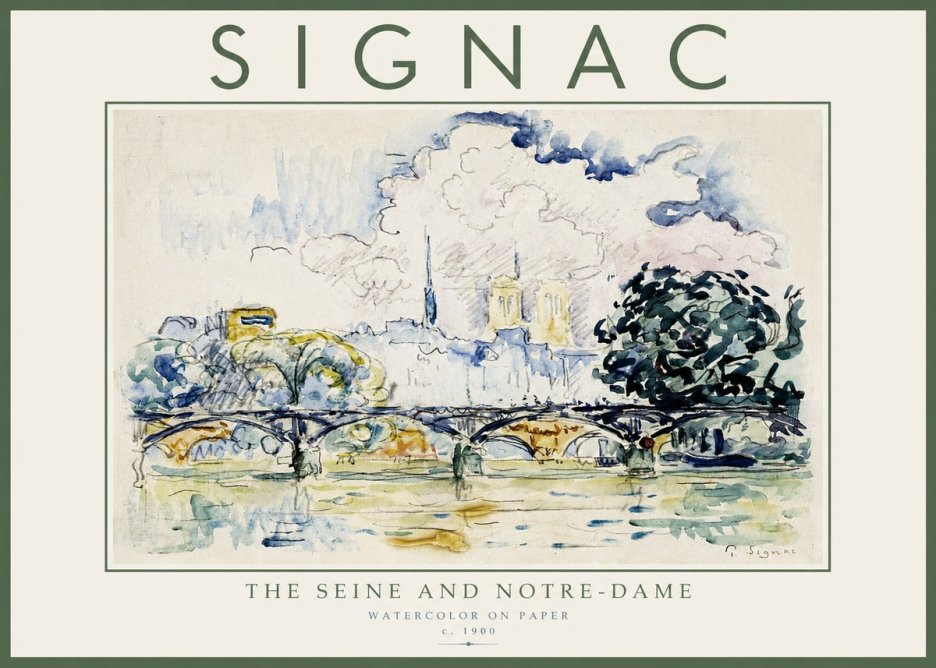 Signac The Seine and Notre-dame No3 - Plakát