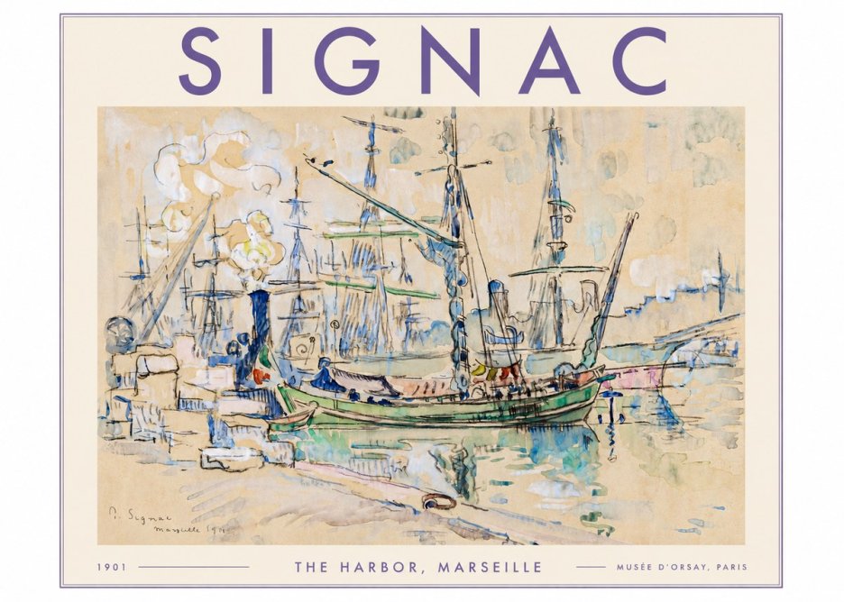 Signac The Harbor, Marseille No3 - Plakát
