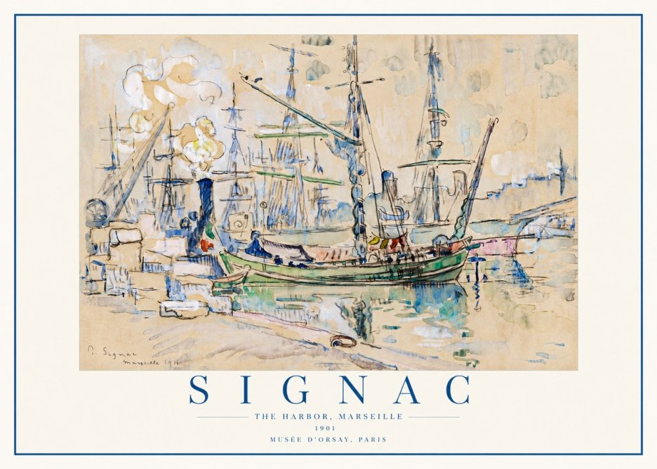 Signac The Harbor, Marseille No4 - Plakát
