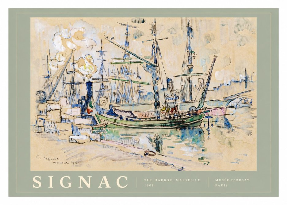 Signac The Harbor, Marseille No5 - Plakát