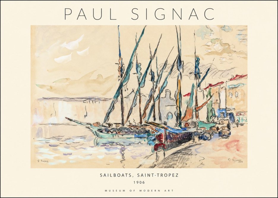 Signac Sailboats, Saint-tropez No1 - Plakát