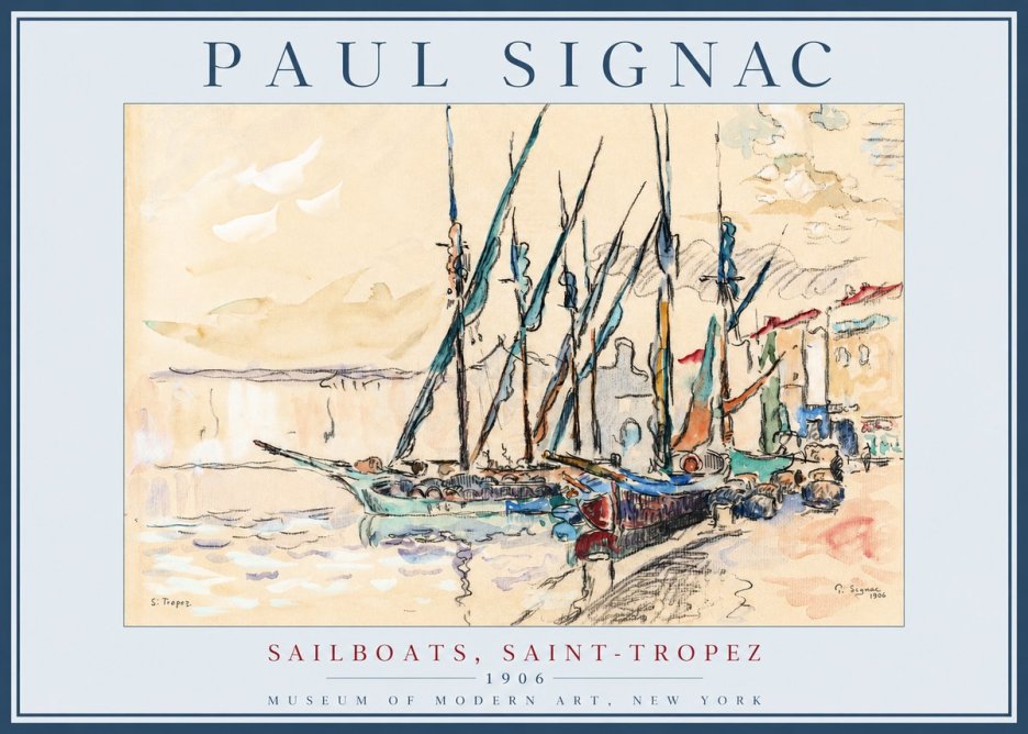 Signac Sailboats, Saint-tropez No2 - Plakát