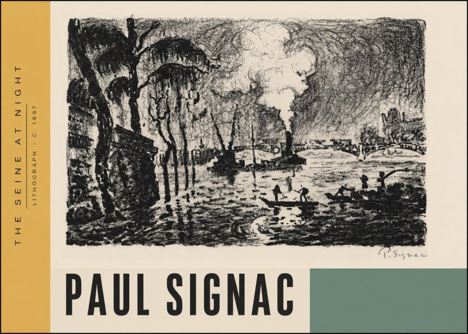 Signac The Seine at Night No4 - Plakát