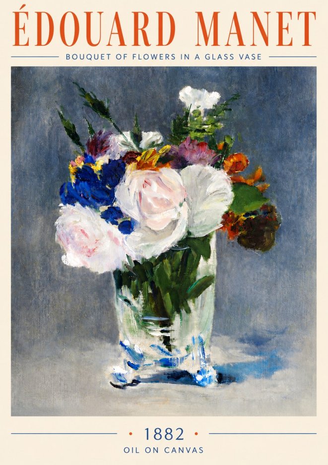 Édouard Manet Bouquet of Flowers in a Glass Vase No6 - Plakát