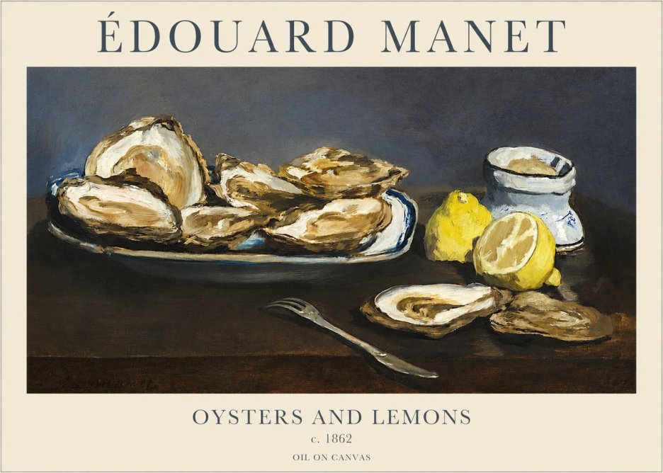 Édouard Manet Oysters and Lemons No3 - Plakát